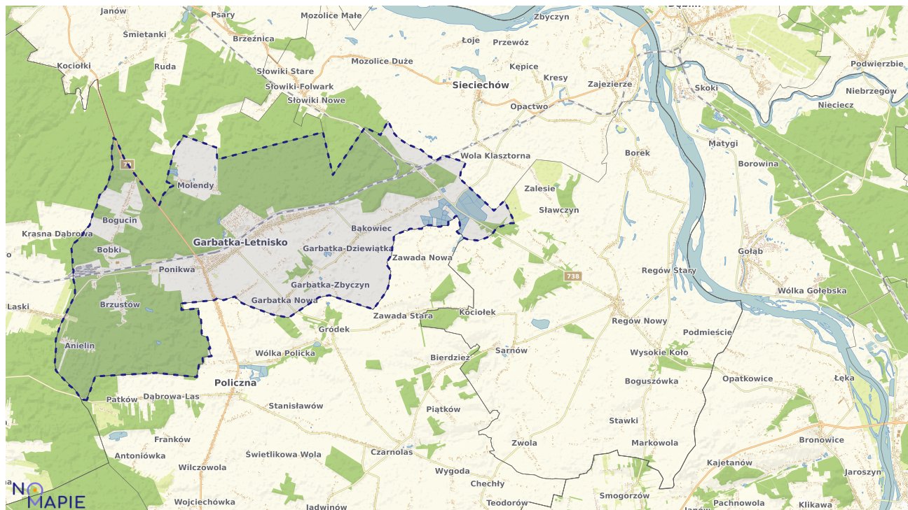 Mapa uzbrojenia terenu Garbatki-Letniska